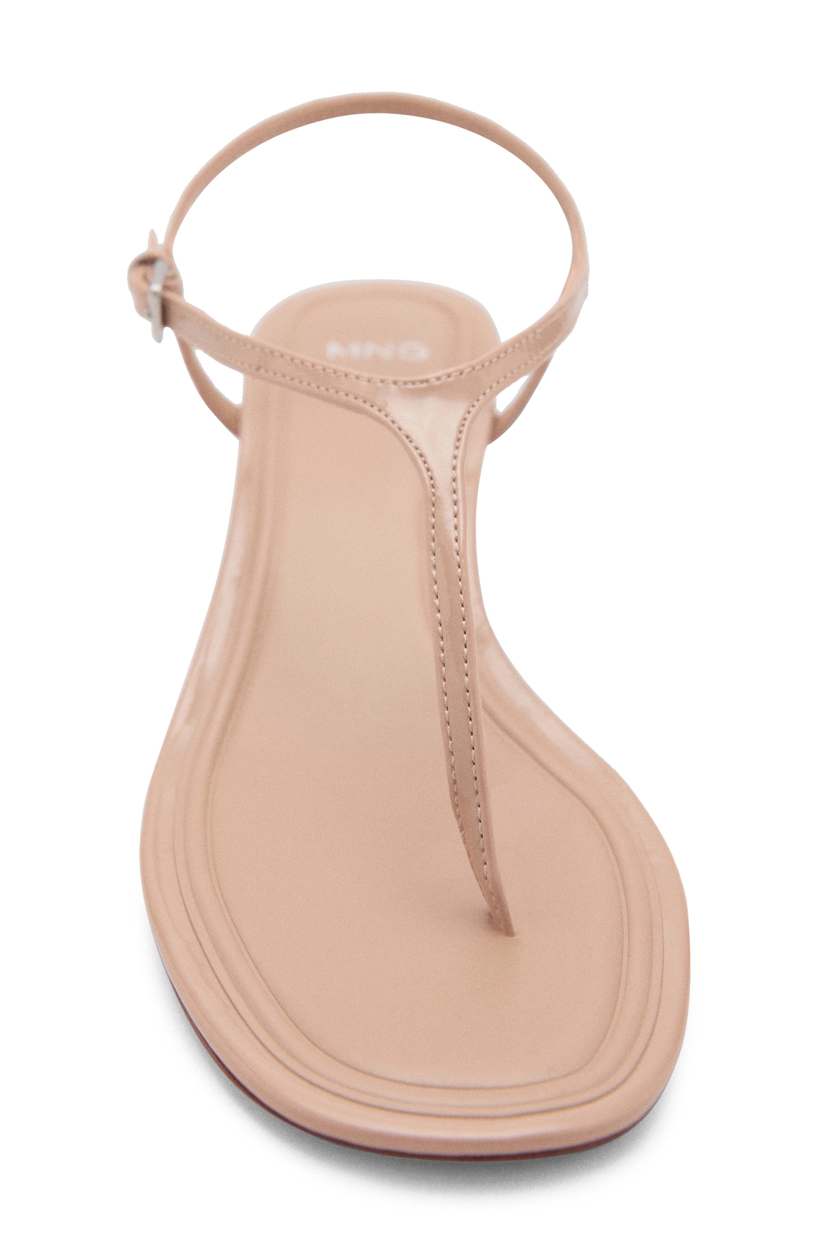 MANGO T-Strap Sandal, Alternate, color, Medium Brown