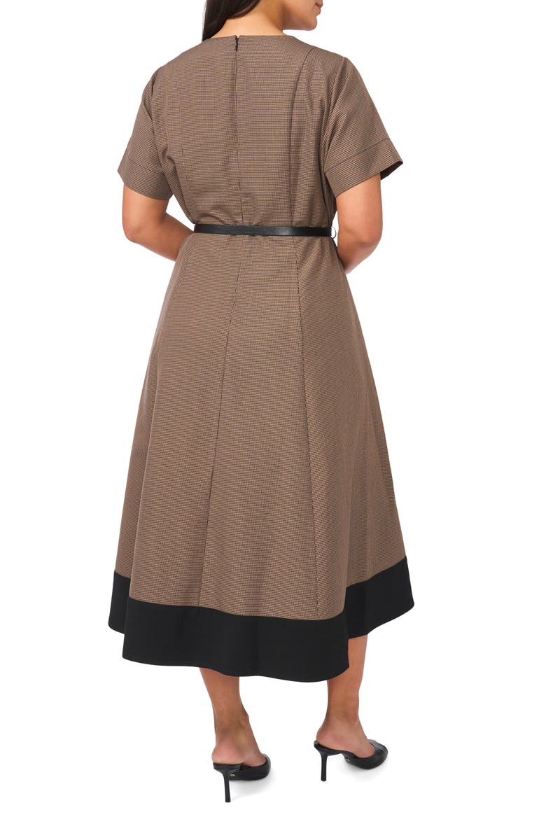 Combo Hem Belted Midi Dress, Alternate, color, RICH BLACK