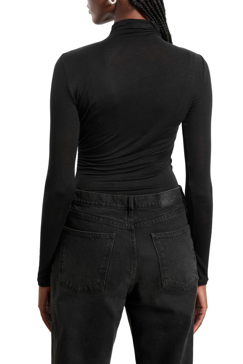 Orchard Ruched Mock Neck Top, Alternate, color, BLACK