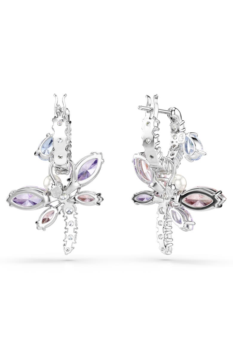 Swarovski x Ariana Grande Multicolor Crystal Drop Huggie Hoop Earrings, Alternate, color, Silver/ Multi