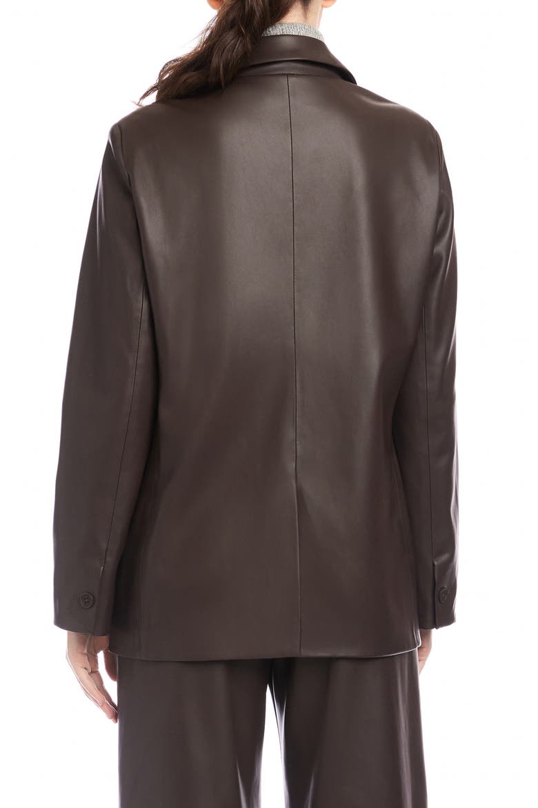 Regan Faux Leather Blazer, Alternate, color, BROWN