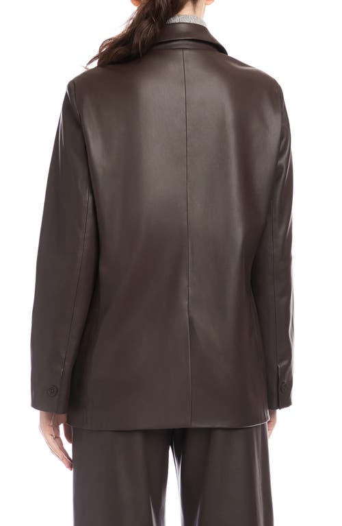 Fifteen Twenty Regan Faux Leather Blazer In Brown