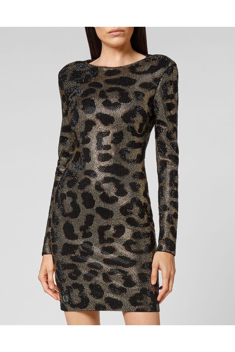 Short Dress Leopard Women, Main, color, leopard