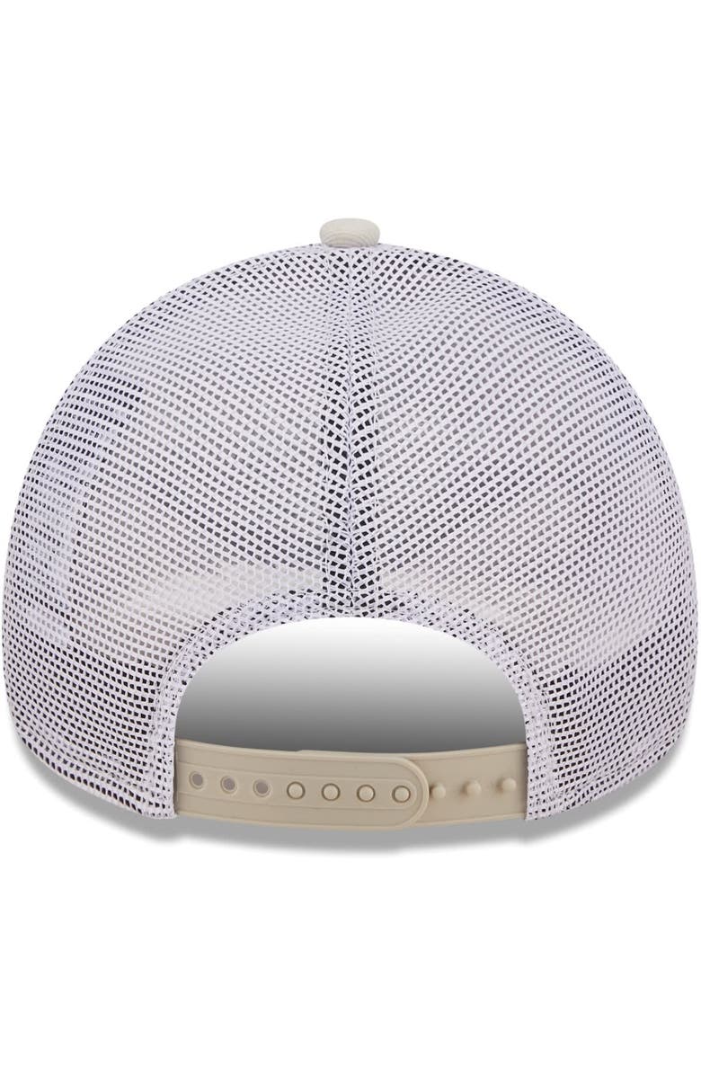 New Era Men's New Era Khaki/White Arizona Cardinals Happy Camper A-Frame Trucker 9FORTY Snapback Hat, Alternate, color, Khaki