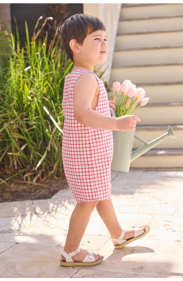 Little English Kids' Windowpane Vintage John John, Alternate, color, Red Windowpane