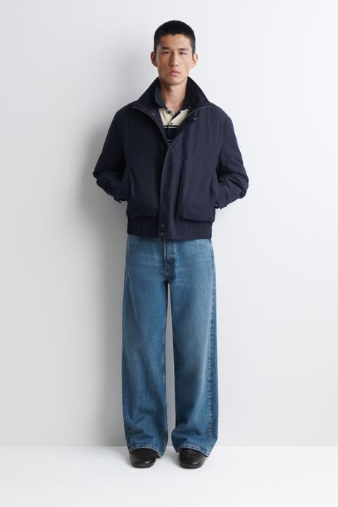 Padded Mock-Neck Bomber Jacket