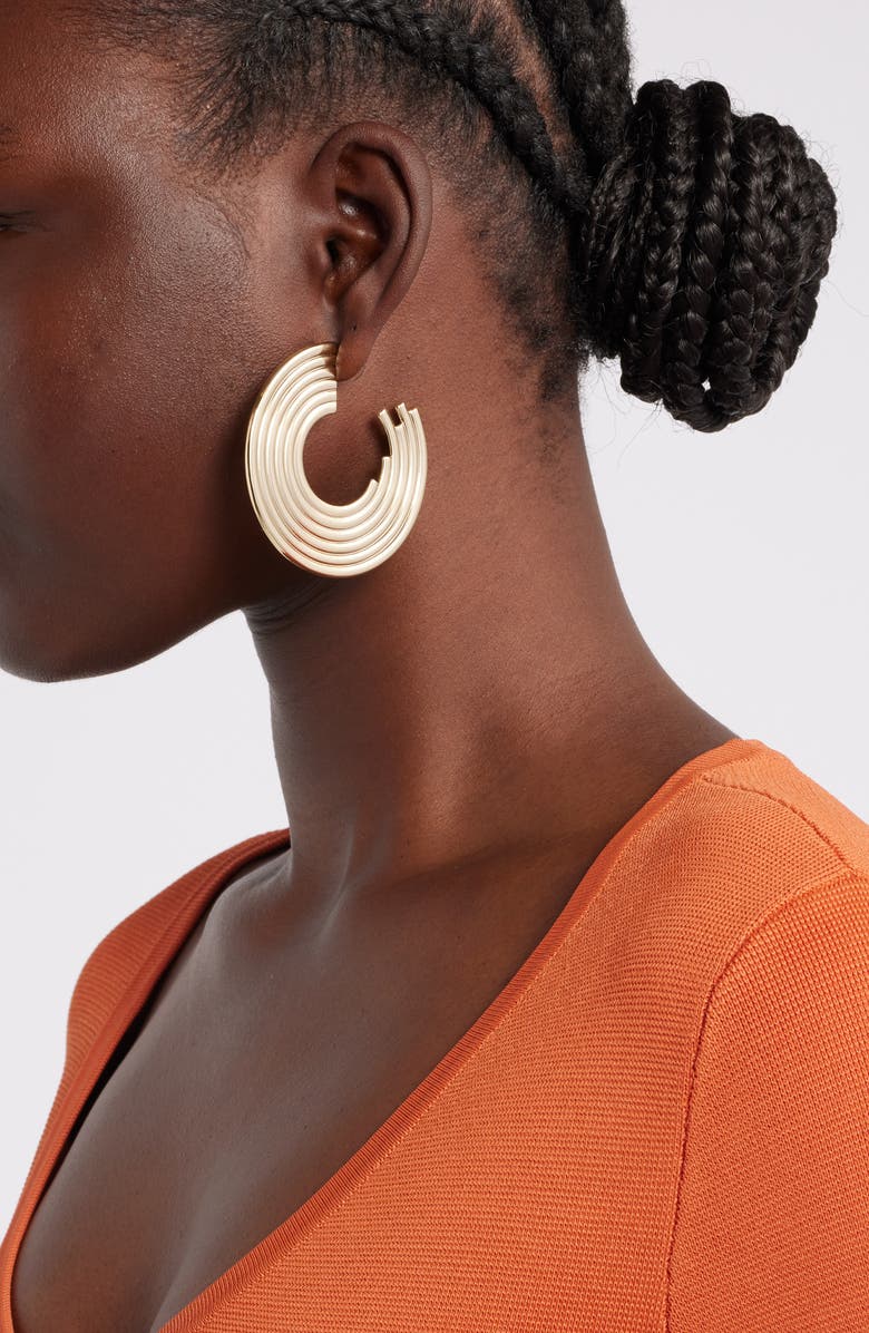 Nordstrom x Harlem's Fashion Row House of Aama Etched Earrings, Alternate, color, 
