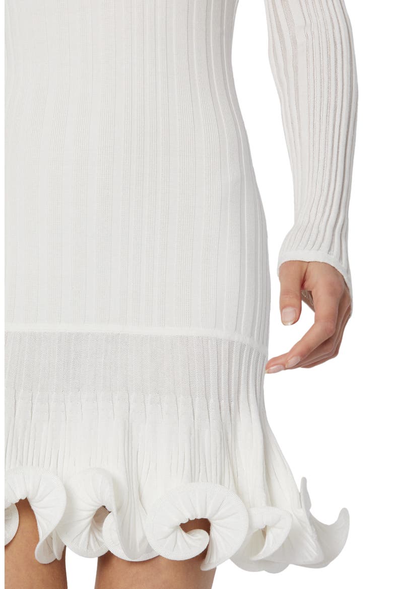 ruffle hem rib knit dress Ruffle knit dress Green For Women