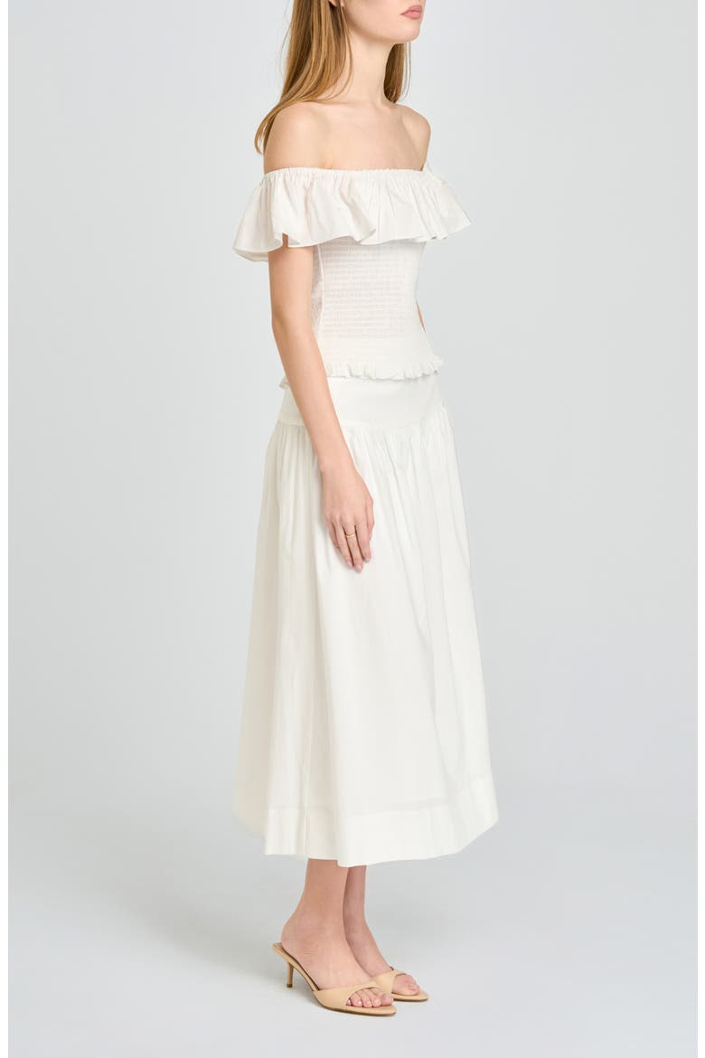 Mia Stretch Cotton Midi Skirt, Alternate, color, IVORY