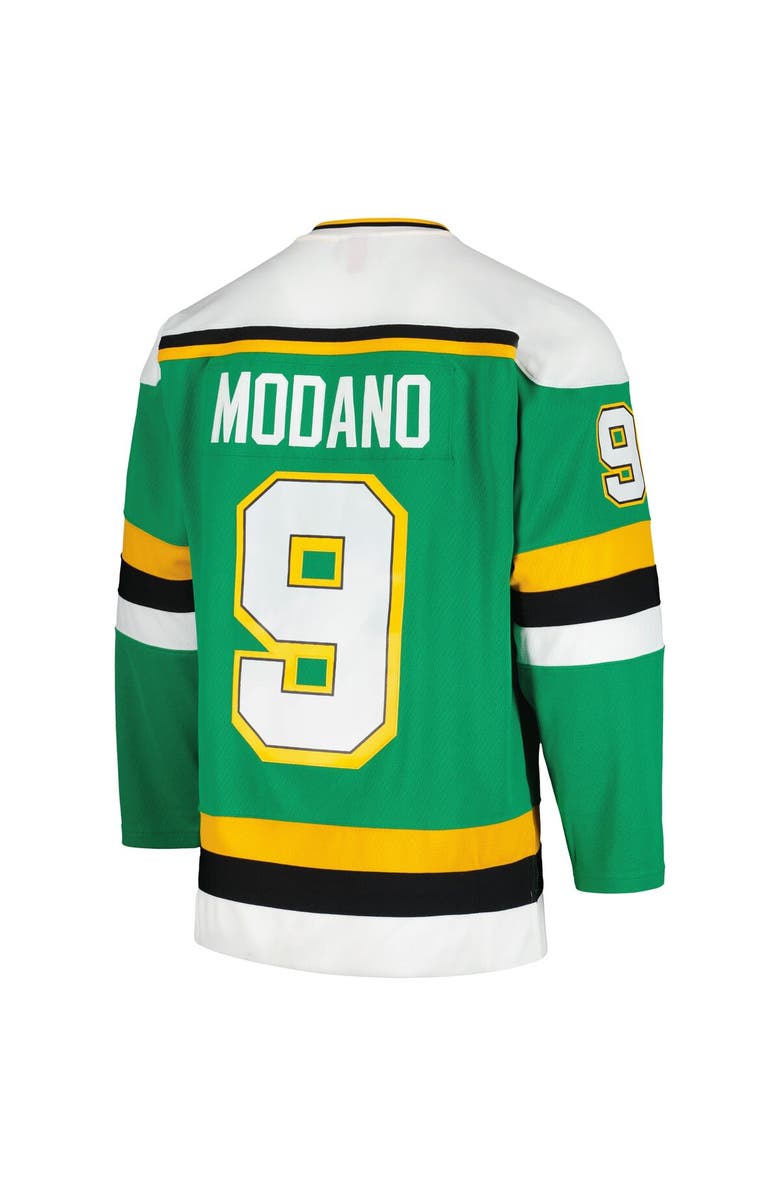 Mitchell & Ness Men's Mitchell & Ness Mike Modano Kelly Green Minnesota North Stars Men's 1989/90 Blue Line Player Jersey, Alternate, color, 