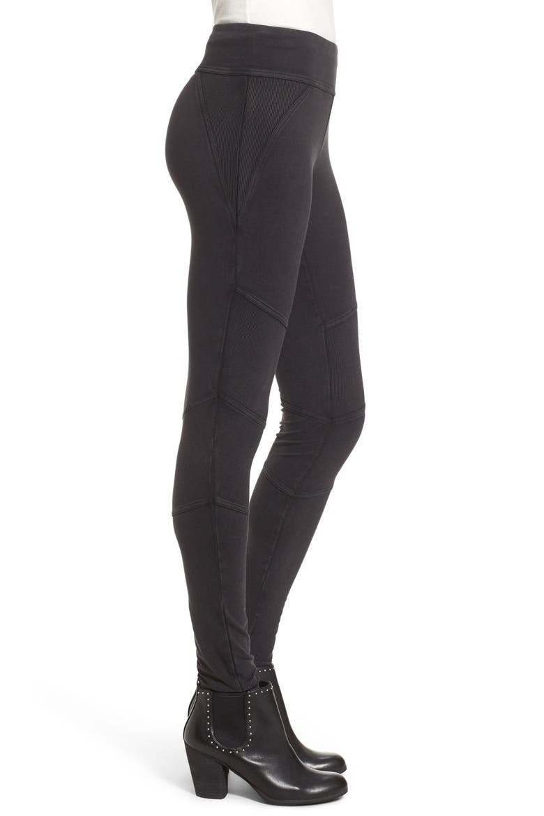 Ribbed Moto Leggings, Alternate, color, BLACK