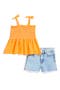 Kids' Smocked Tank Top & Frayed Denim Shorts Set