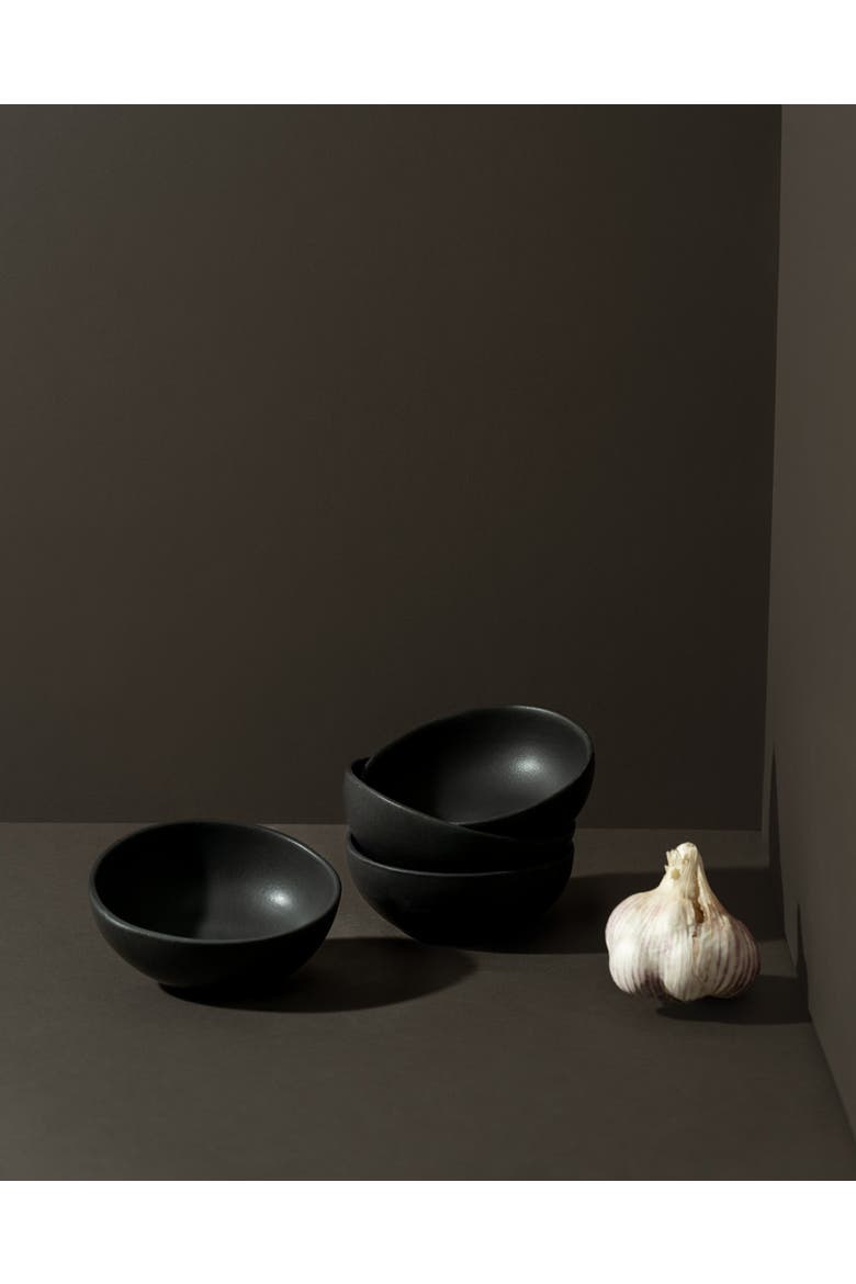 Stoneware Condiment Bowl Dadasi - Set of 4, Alternate, color, Matte Black