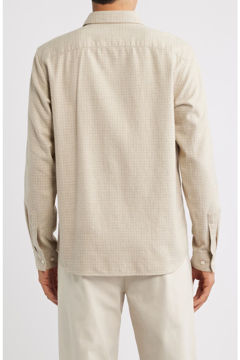 Irving Micro Check Cotton Button-Up Shirt, Alternate, color, OAT MELANGE - E63