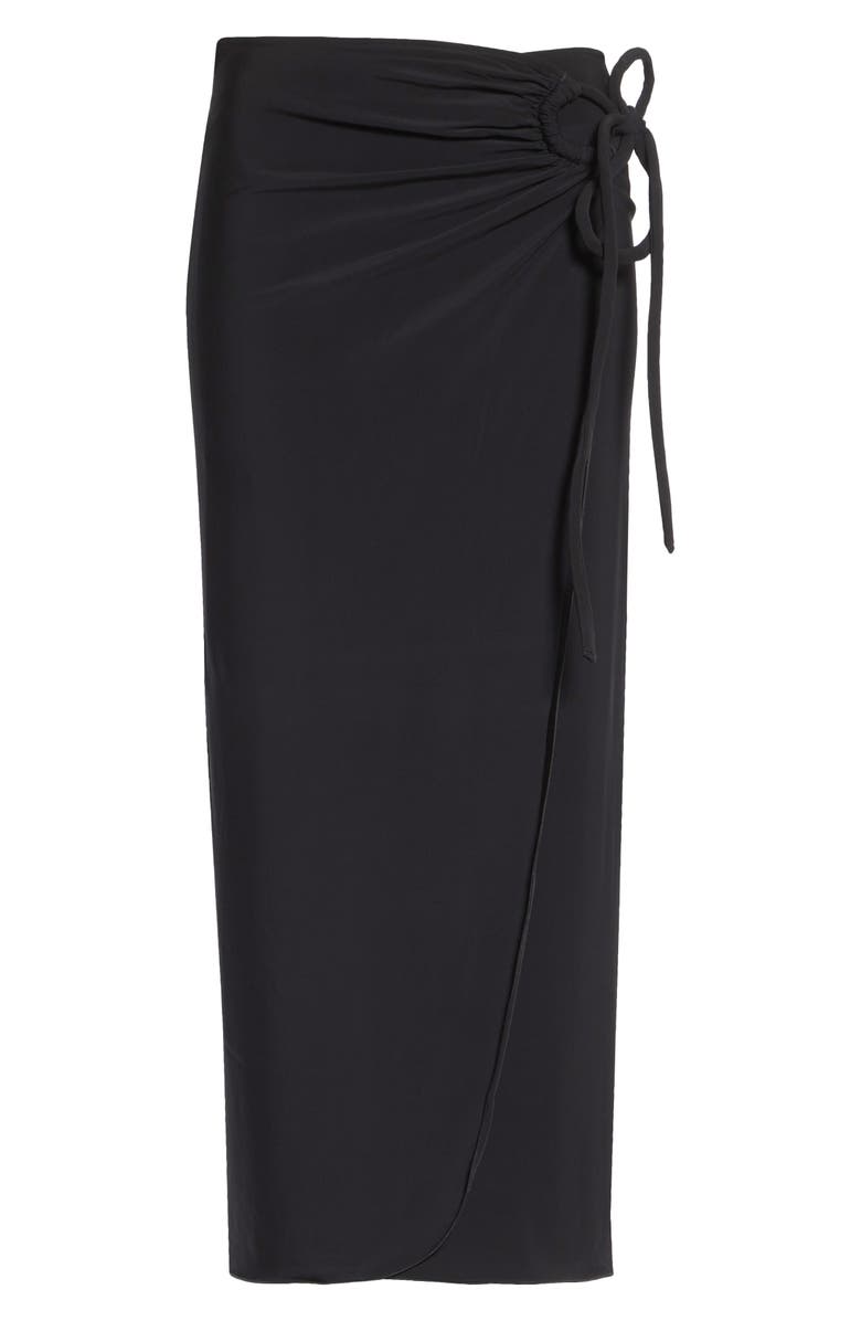 Max Mara Ruched Jersey Wrap Skirt, Main, color, Black