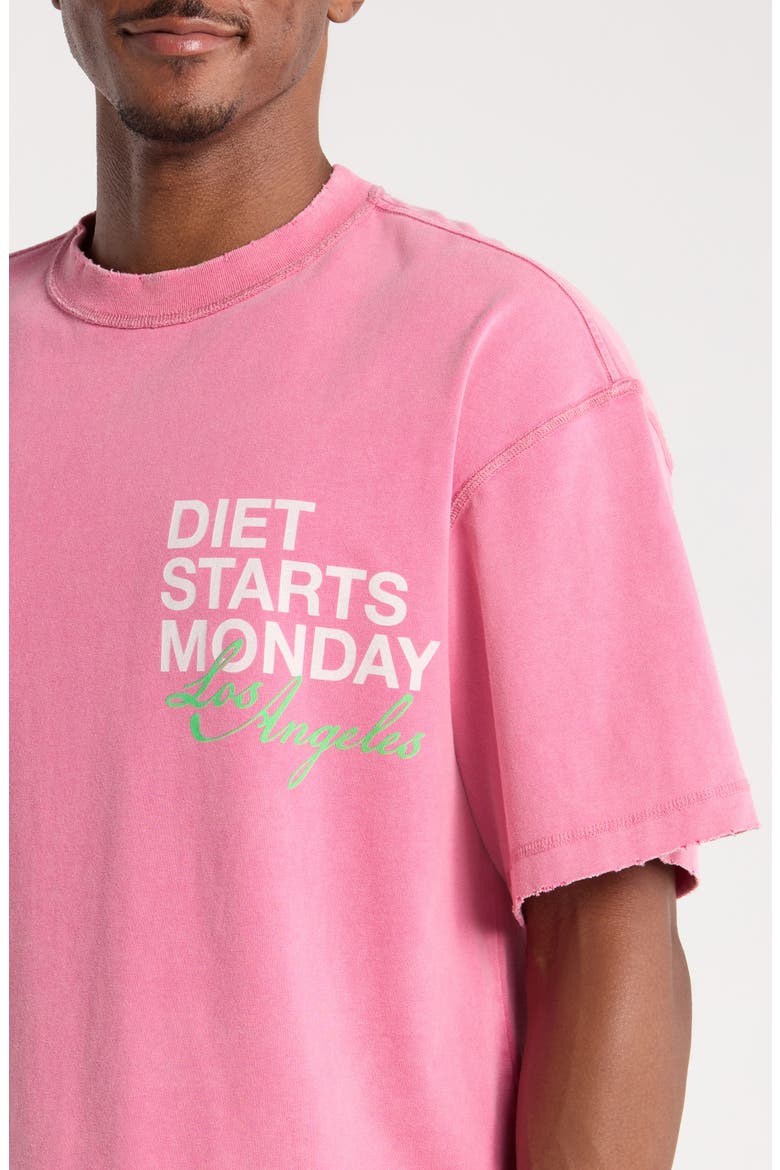 Los Angeles Cotton Graphic T-Shirt, Alternate, color, PINK/ GREEN