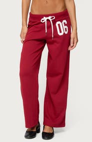 EDIKTED 06 Wide Leg Cotton Blend Drawstring Sweatpants