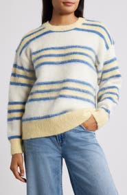 CITY BLUES Stripe Crewneck Sweater