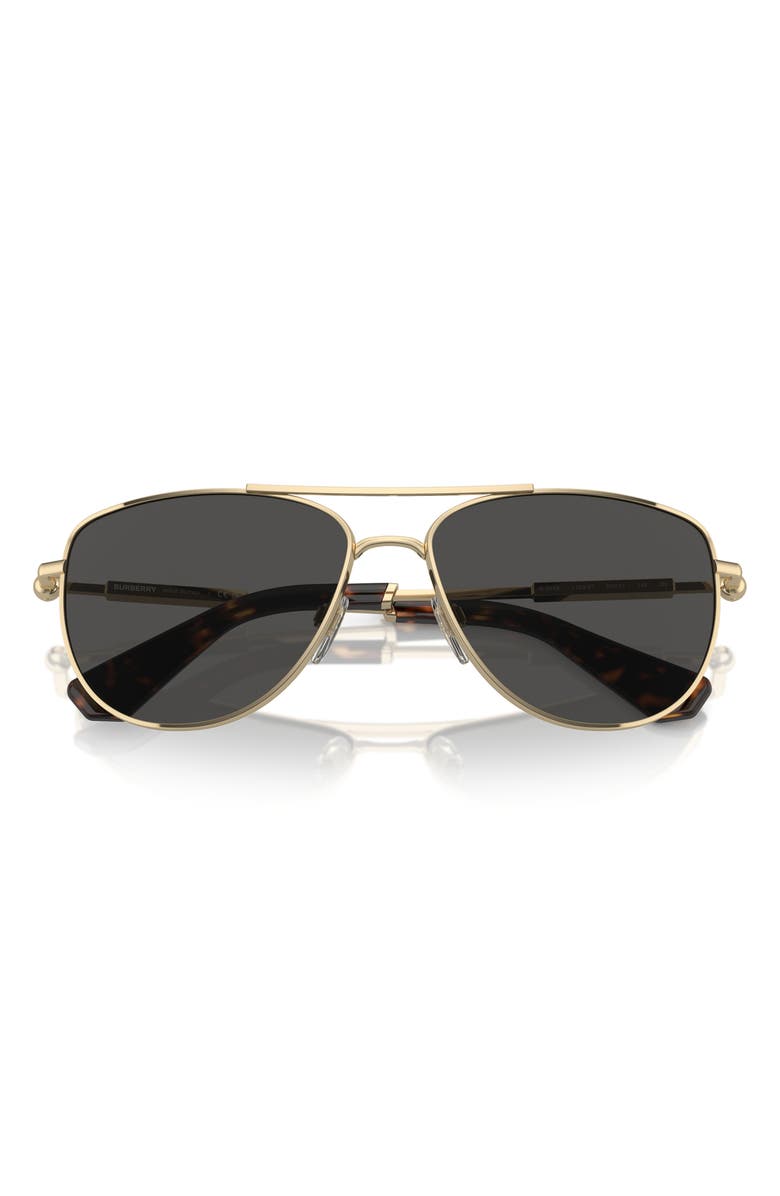 Burberry 60mm Pilot Sunglasses, Main, color, Lt Gold
