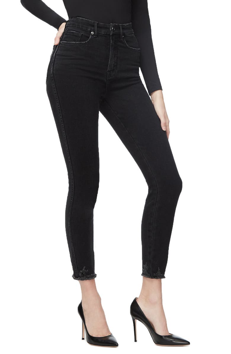 Good American Good Curve High Waist Crop Skinny Jeans, Alternate, color, 