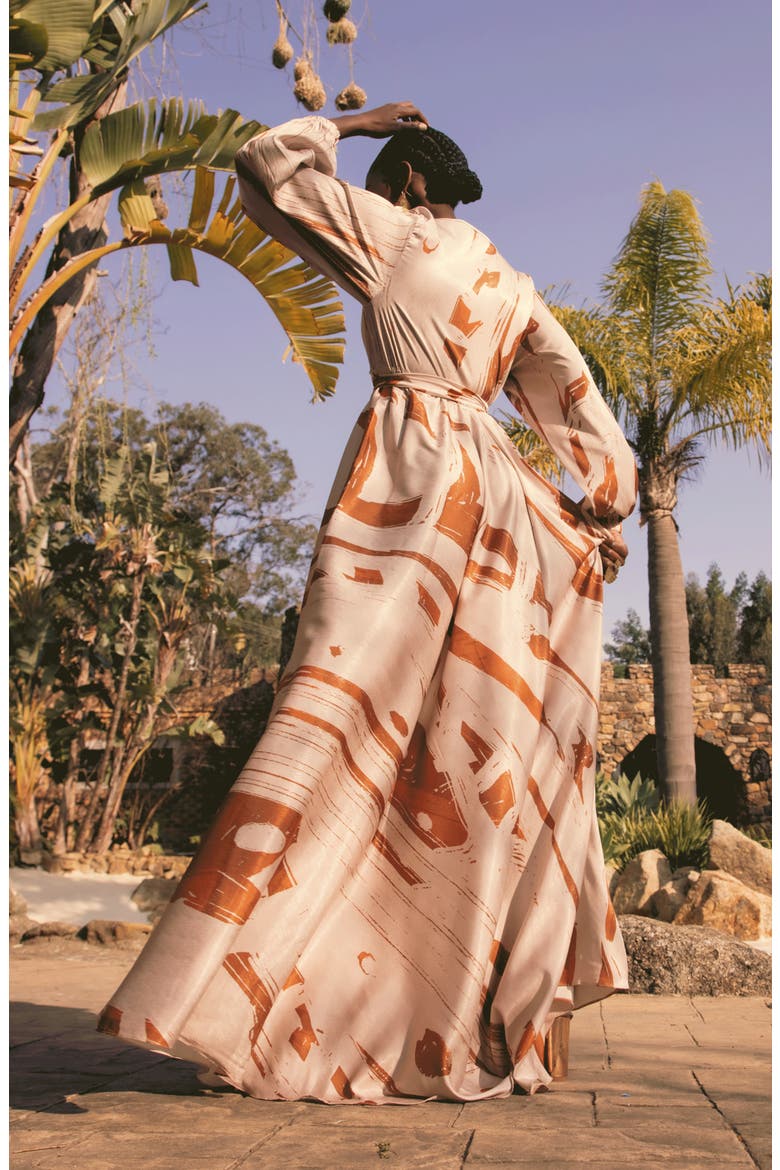 Marieme Long Sleeve Wrap Dress, Alternate, color, SALMON