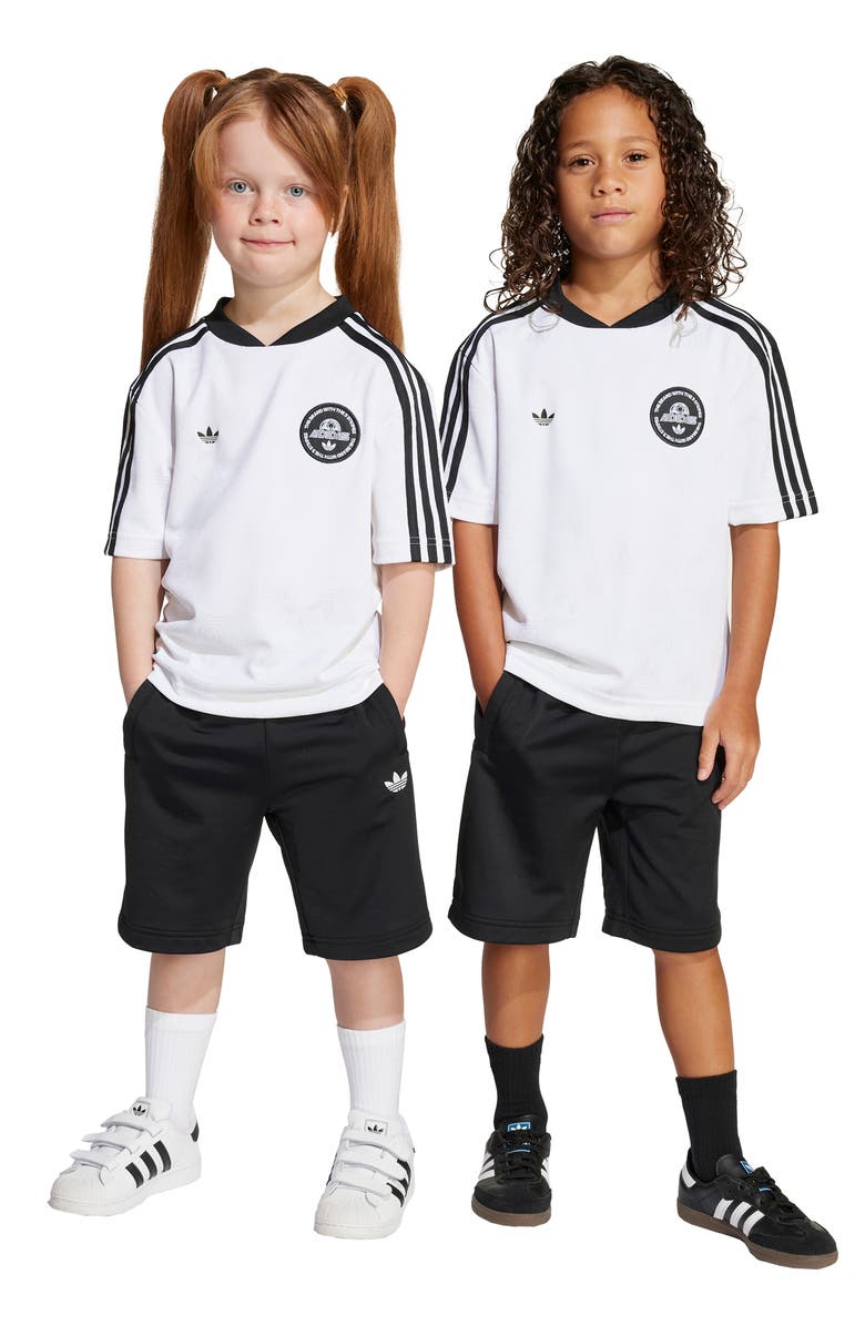 adidas Jacquard T-Shirt & Shorts Set, Alternate, color, White