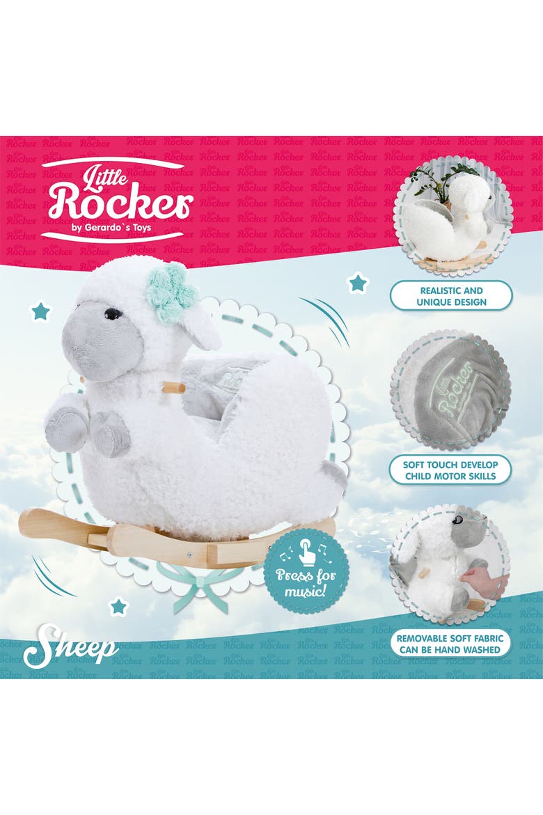 Little Rockers Sheep Wooden Plush Ride, Alternate, color, Multicolored