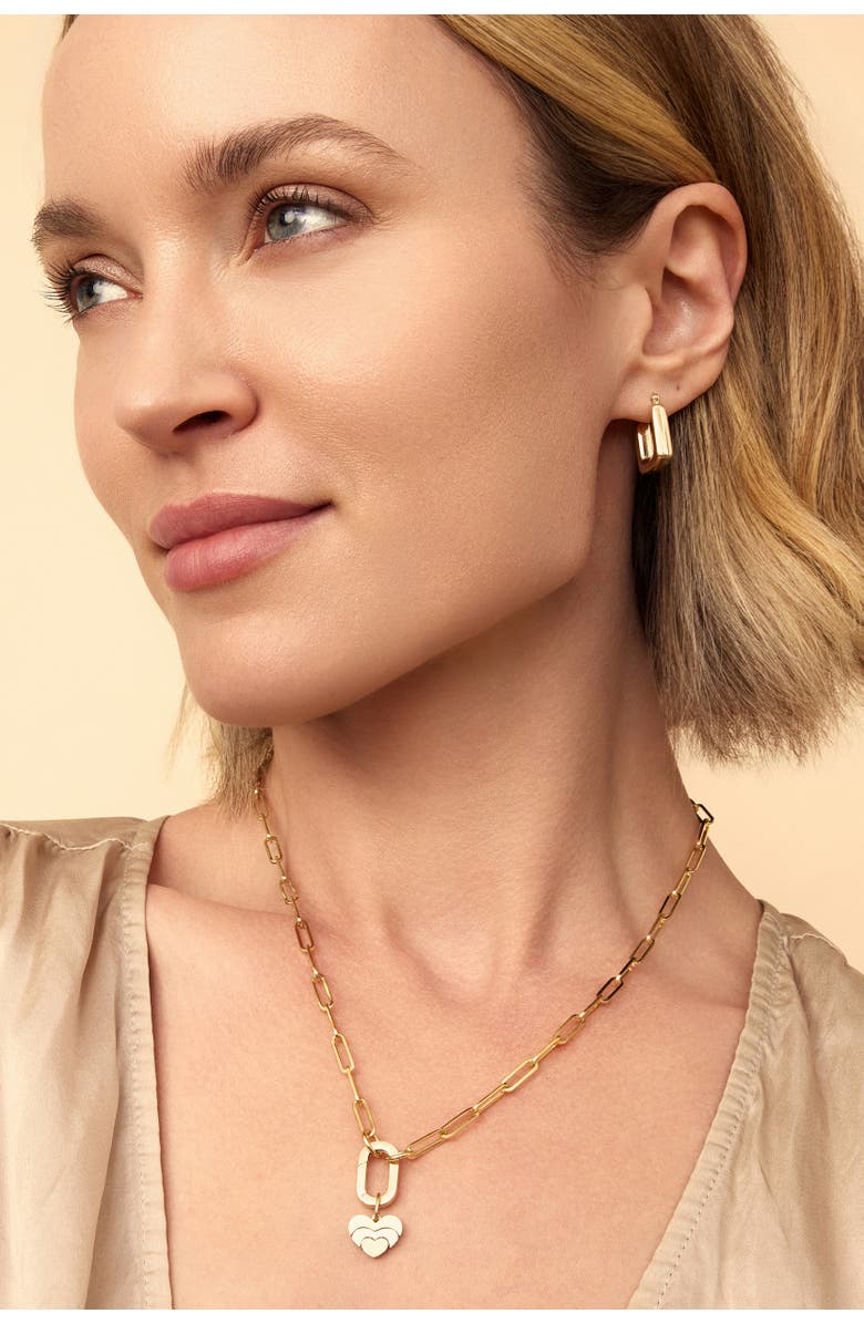 Oradina 14K Gold Mosaic Heart Pendant Charm, Alternate, color, Yellow Gold, Mother Of Pearl