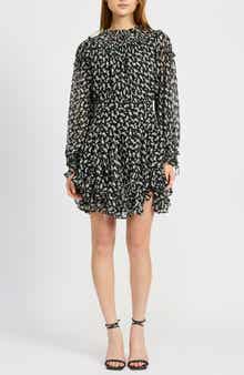 En Saison Genevieve Long Sleeve Chiffon Minidress