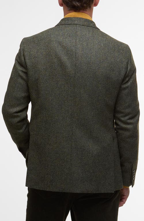 Barbour Godfrey Moons Shetland Brushed Wool Mélange Sport Coat In Green