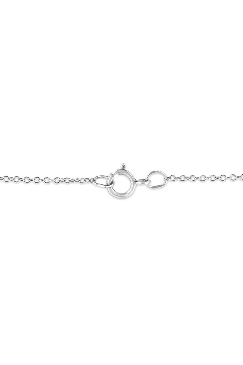 Matte Finish Silver Diamond Accent Dancing Peace Sign Pendant Necklace, Alternate, color, White