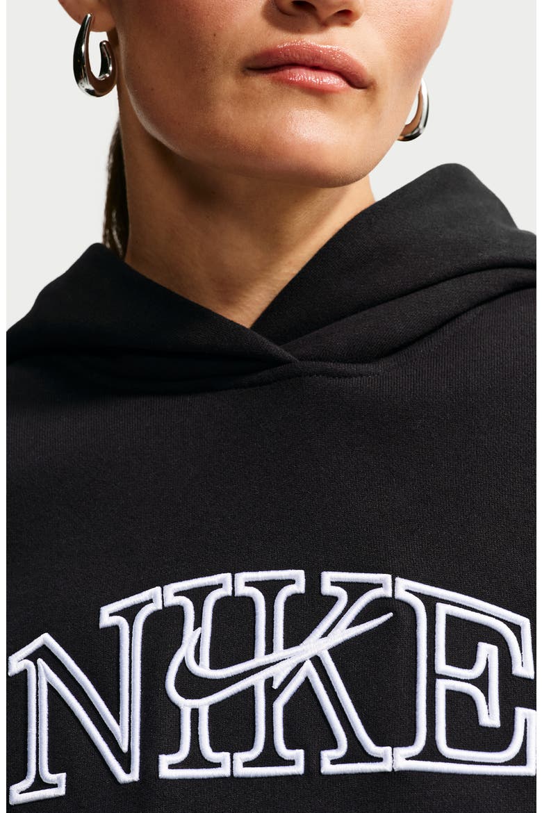 Sport Studio Oversized Logo Graphic Hoodie, Alternate, color, TOTAL BLACK/ WHITE