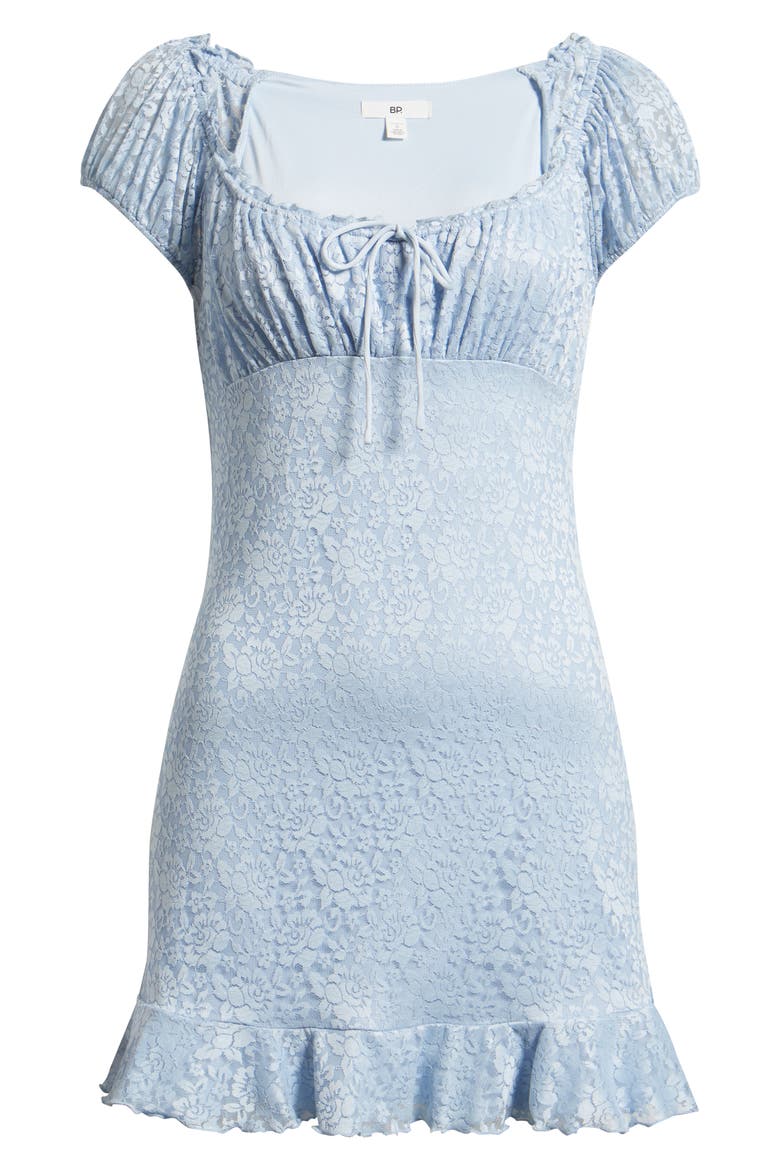 Floral Lace Minidress, Alternate, color, BLUE BIRD