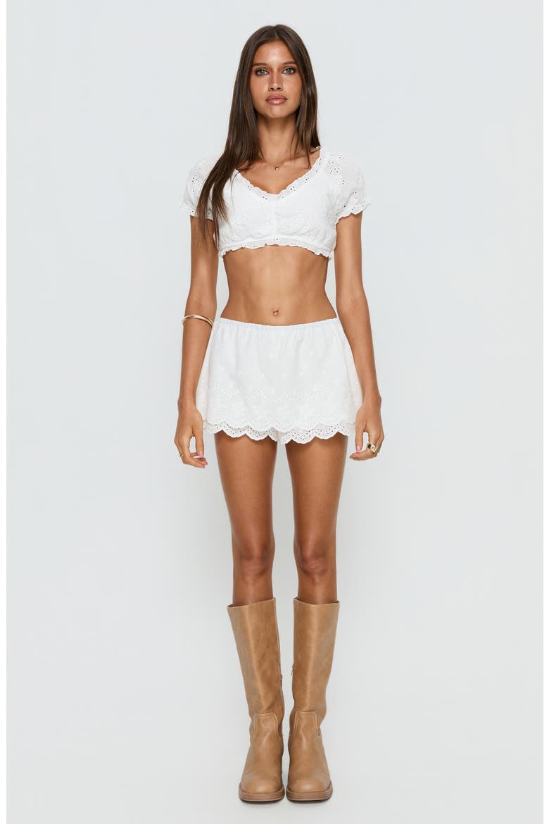 Twin Spirit Broderie Skort, Alternate, color, WHITE