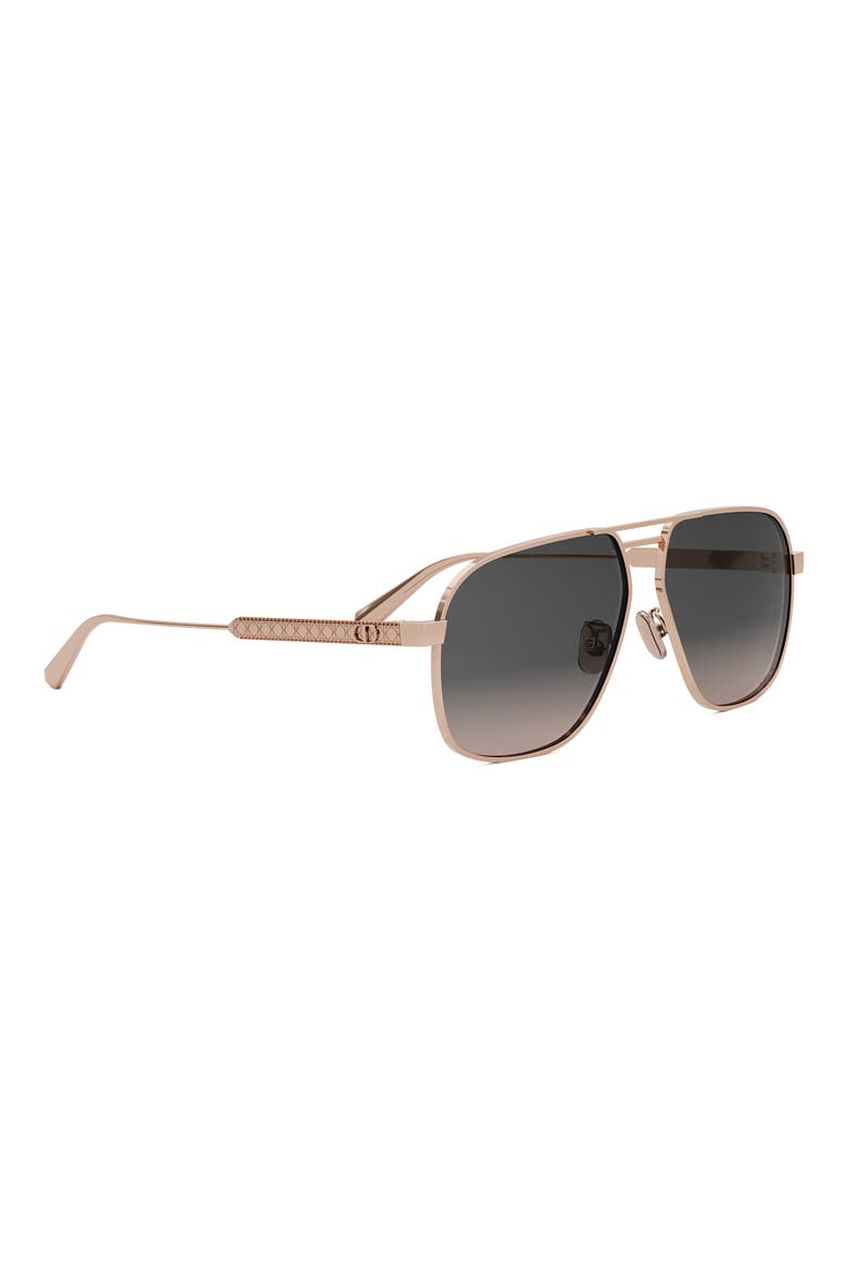 'DiorCannage A3U 58mm Pilot Sunglasses, Alternate, color, SHINY ROSE GOLD / SMOKE
