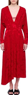 Zadig & Voltaire Rouna Horse Pattern Jacquard Long Sleeve Silk Dress