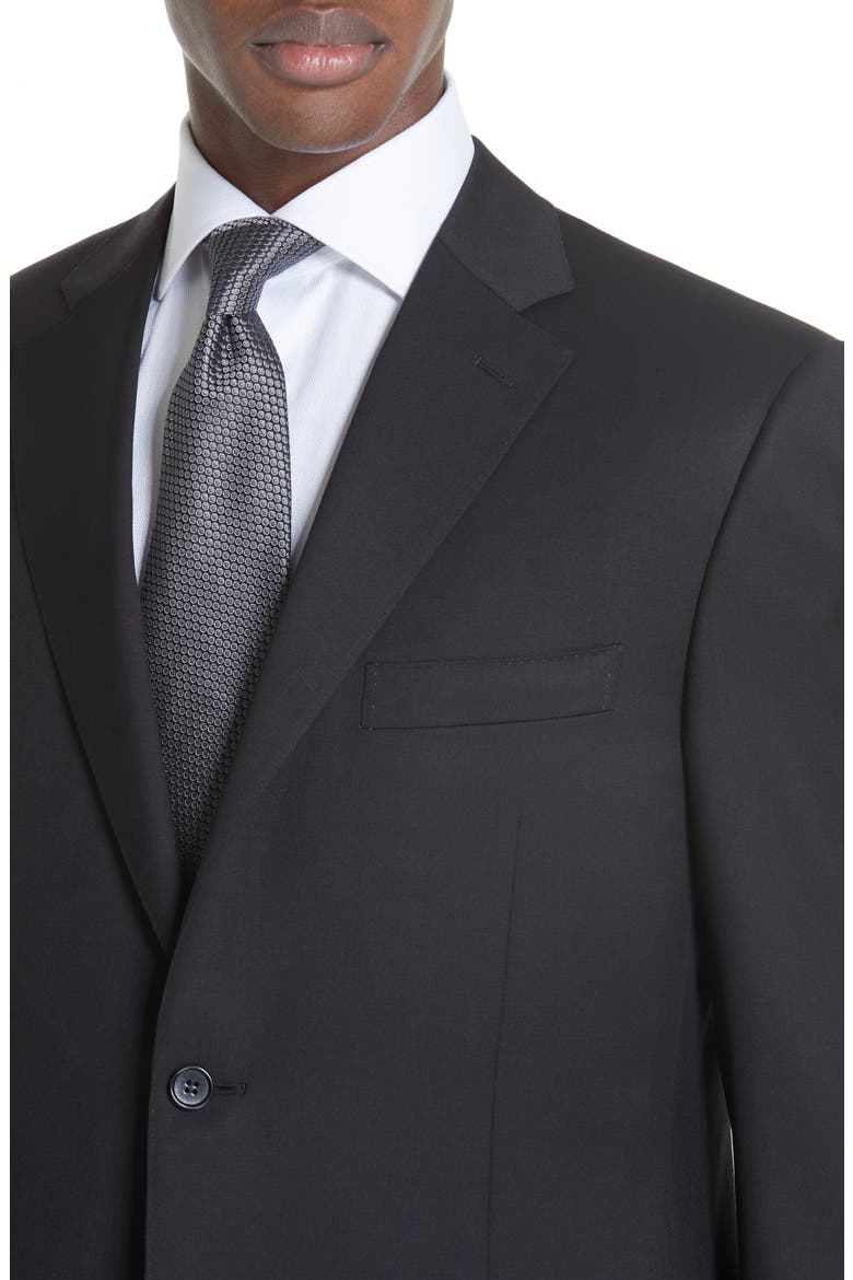 Classic Fit Wool Suit, Alternate, color, BLACK