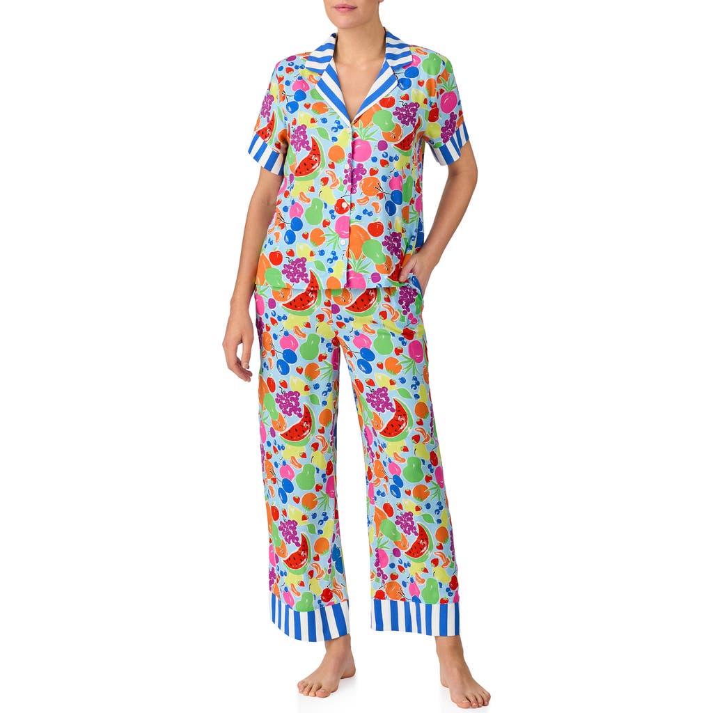 Kate Spade New York Short Sleeve Crop Pajamas In Multi
