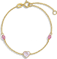 In Season Jewelry 14k Mother of Pearl Hearts Girls Bracelet