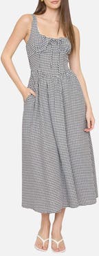 Blu Pepper Gingham Fit & Flare Midi Dress