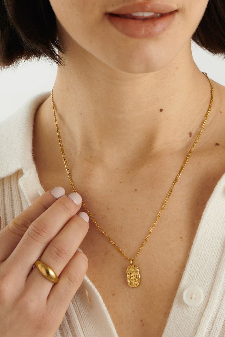 'Pisces' Waterproof Gold Zodiac Necklace, Alternate, color, GOLD