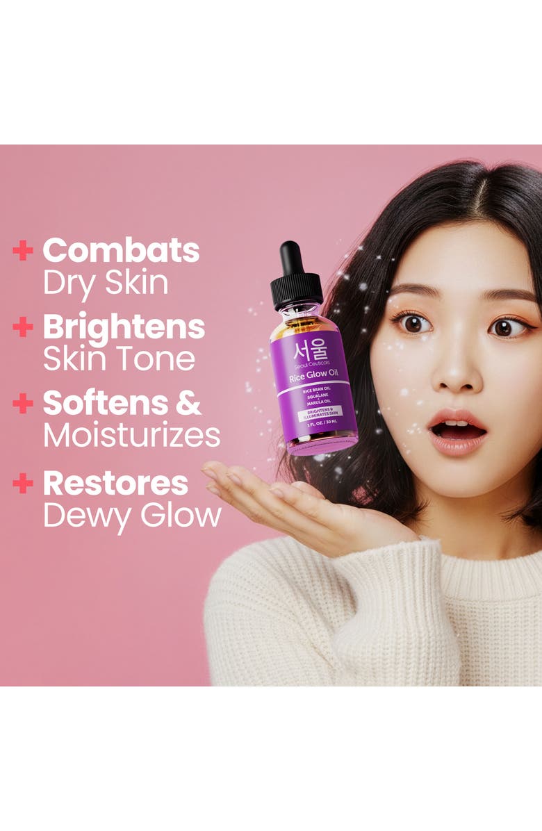 Seoul Ceuticals Korean Skincare Rice Glow Oil, Alternate, color, Clear