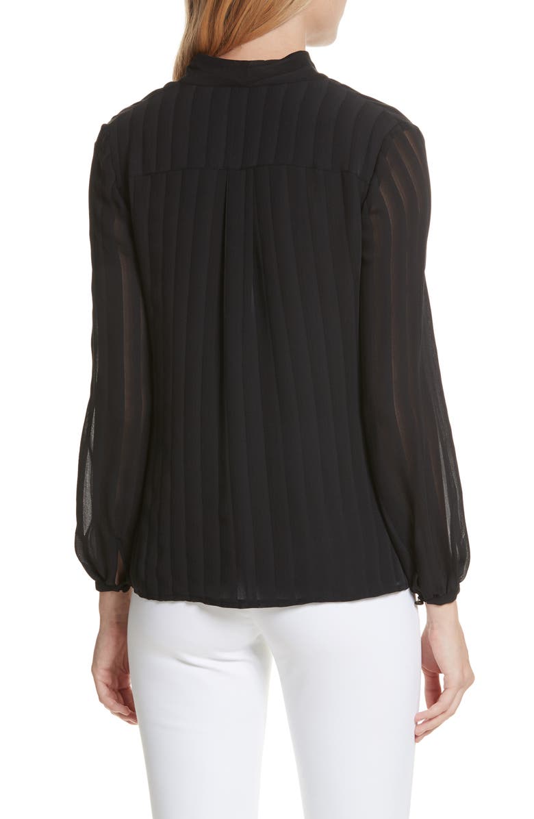 Tory Burch Emma Bow Neck Silk Blouse, Alternate, color, 