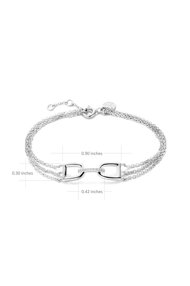 Arch Diamond Bracelet |  10 natural diamonds | 925 Sterling Silver | Bracelet on Chain | 6.3 - 6.7 - 7.1 in | White Rhodium, Alternate, color, White Rhodium