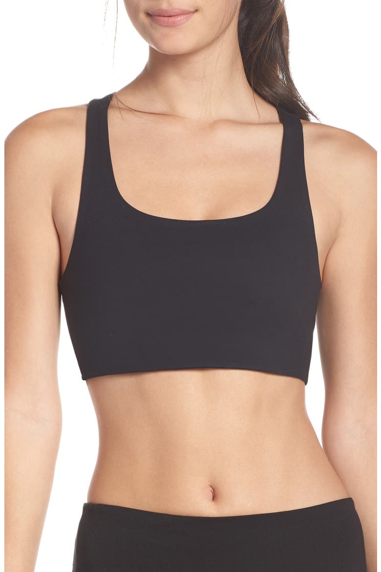 Cropped Paloma Sports Bra, Main, color, BLACK