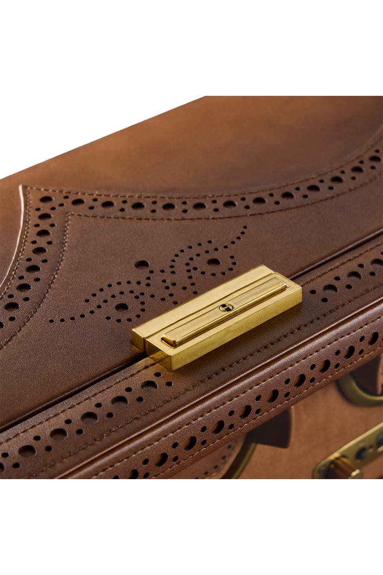Brogue 4 Piece Watch Winder, Alternate, color, Burnished Brown