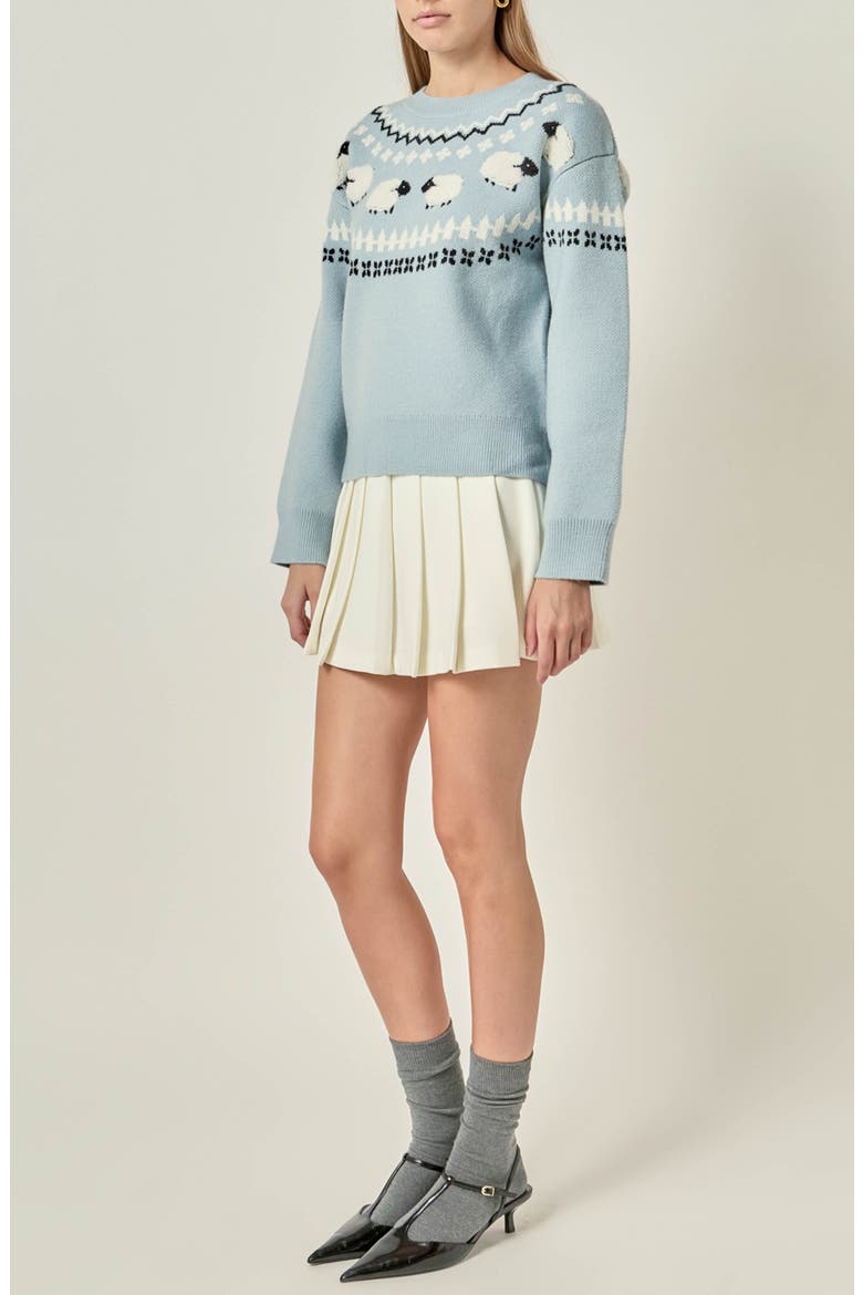 Sheep Fair Isle Sweater, Alternate, color, MULTI