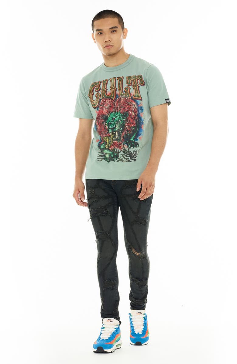 Cult of Individuality Cotton Graphic T-Shirt, Alternate, color, Granite Green