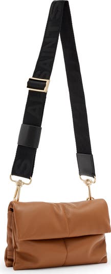 Ezra Logo Strap Leather Crossbody Bag