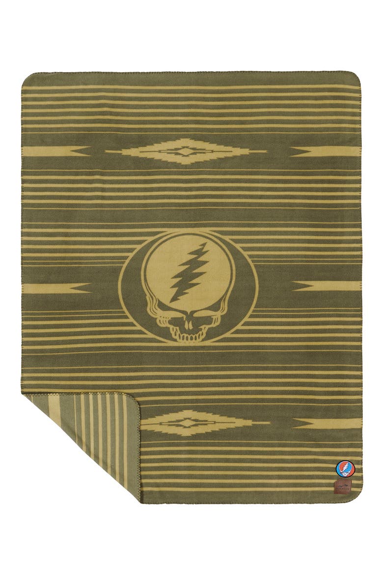 Jammer Fleece Blanket, Main, color, MOSS